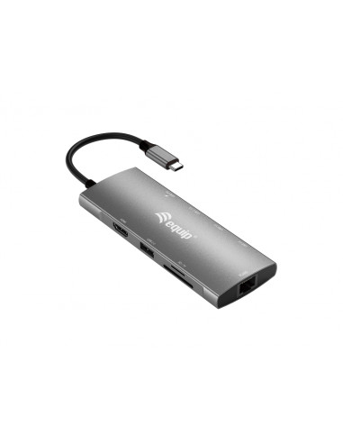 Equip Adaptador multifunción USB-C 9 en 1, HDMI 4K/60Hz, Gigabit LAN,
