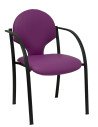 Piqueras y Crespo Pack 2 sillas Hellin chasis negro similpiel morado