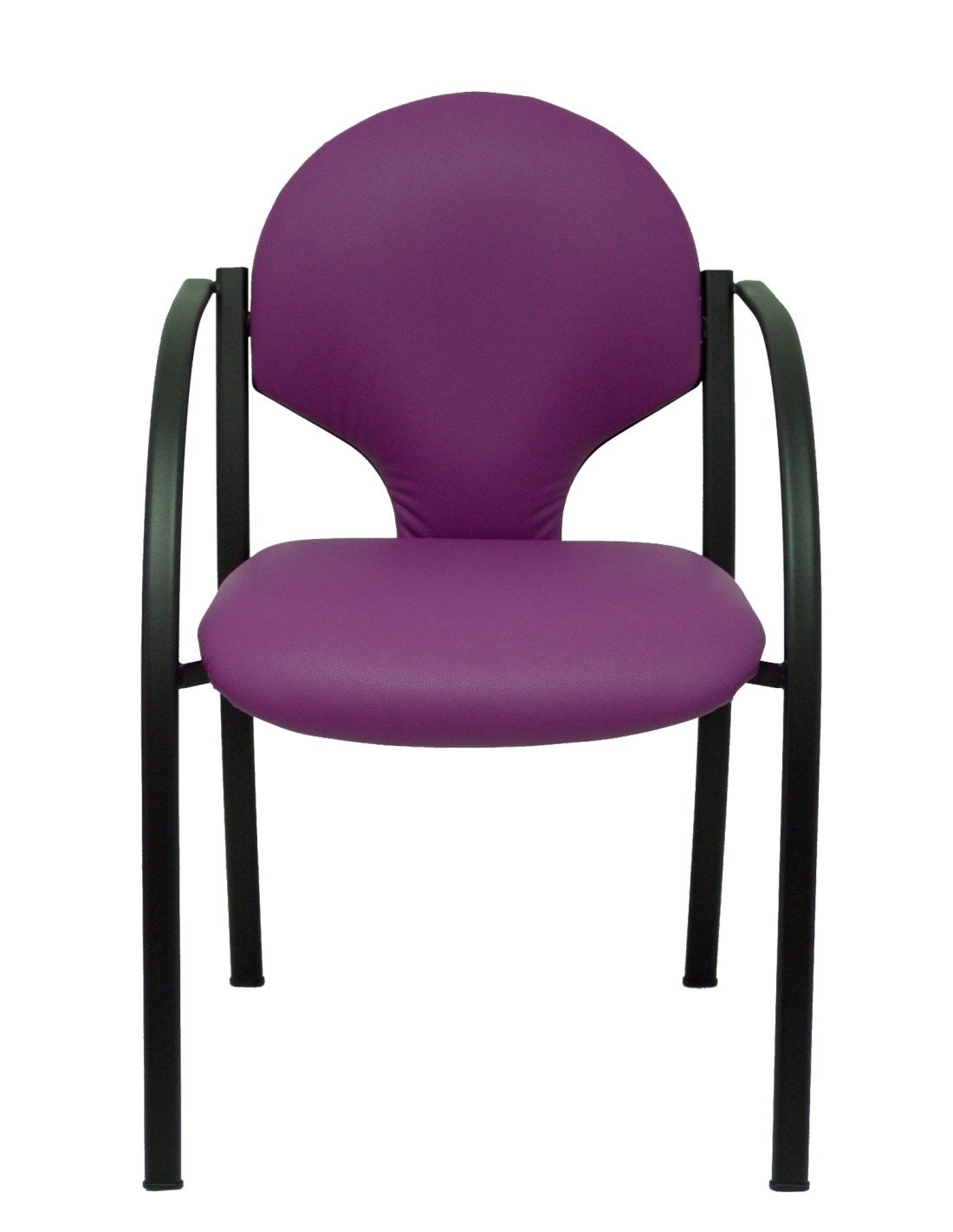 Piqueras y Crespo Pack 2 sillas Hellin chasis negro similpiel morado
