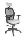Piqueras y Crespo Silla Jorquera traslack malla negra asiento bali gris claro brazos 3D cabecero regulable