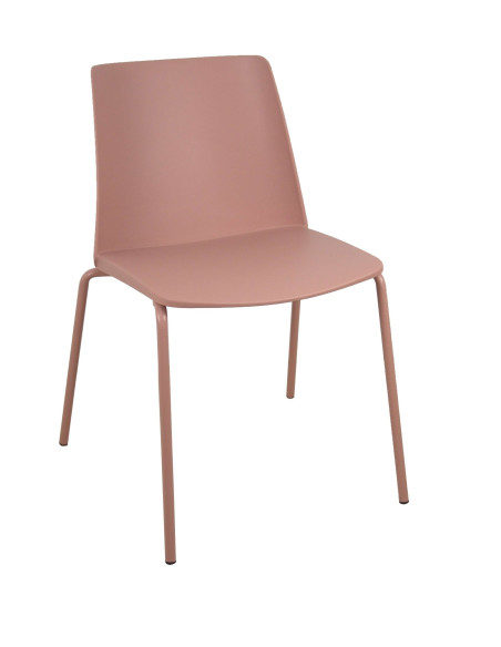 Piqueras y Crespo Pack 4 sillas Orgaz PVC rosa chasis rosa