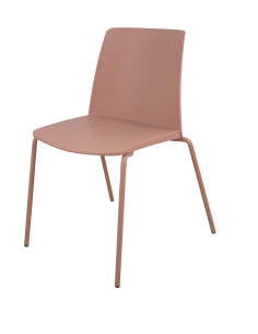 Piqueras y Crespo Pack 4 sillas Orgaz PVC rosa chasis rosa 2