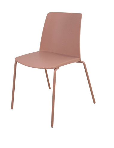 Piqueras y Crespo Pack 4 sillas Orgaz PVC rosa chasis rosa