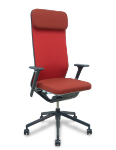 Piqueras y Crespo Silla YouTeam traslack Step rojo brazos 4D, base alum cabecero