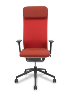 Piqueras y Crespo Silla YouTeam traslack Step rojo brazos 4D, base alum cabecero 2