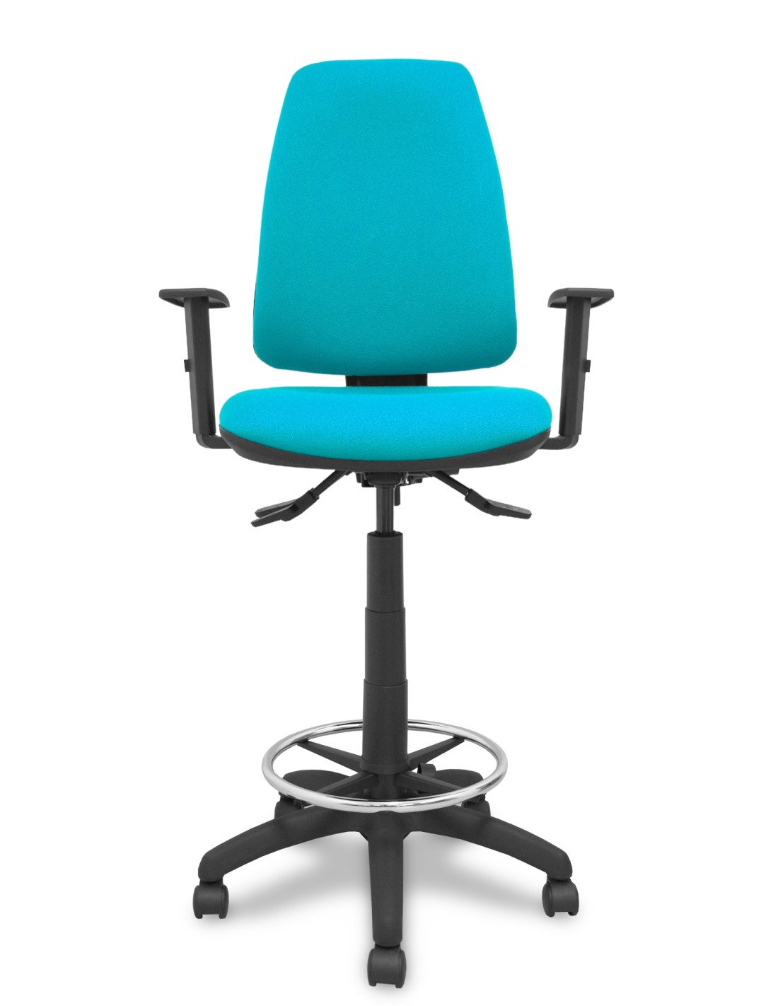 Piqueras y Crespo Taburete Elche S bali verde turquesa brazos regulables