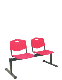 Piqueras y Crespo Bancada Iso Pastic 2 plazas PVC color rojo 2
