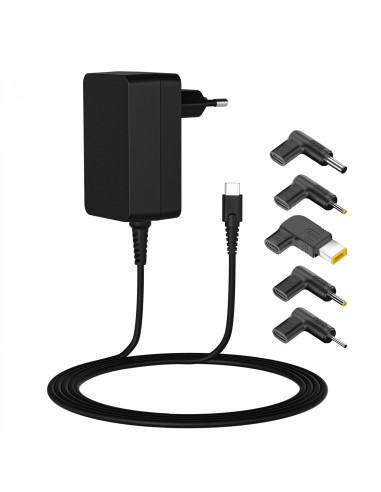 Leotec LENCSHOMETC45 cargador de dispositivo móvil Universal Negro Corriente alterna Carga rápida Interior