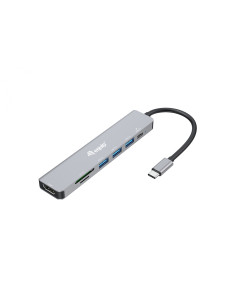 Equip 133494 Adaptador multifunción USB-C 7 en 1, HDMI 4K/60Hz, USB