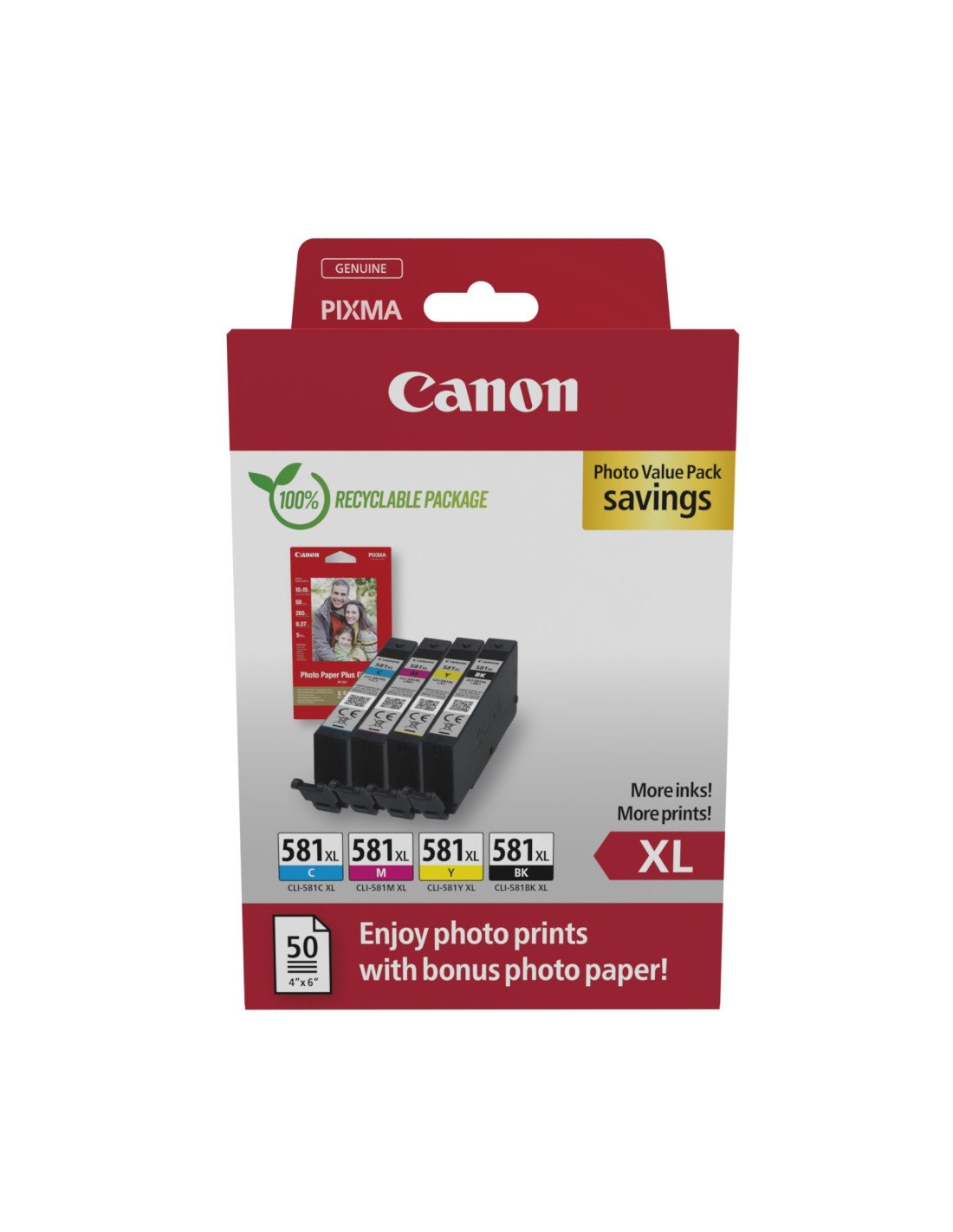 Canon 2052C006 cartucho de tinta 4 pieza(s) Original Alto rendimiento (XL) Negro, Cian, Magenta, Amarillo