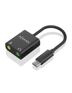 AISENS Conversor USB-C a Audio 48KHz, USB-C/M-2xJack 3.5/H, Negro, 10