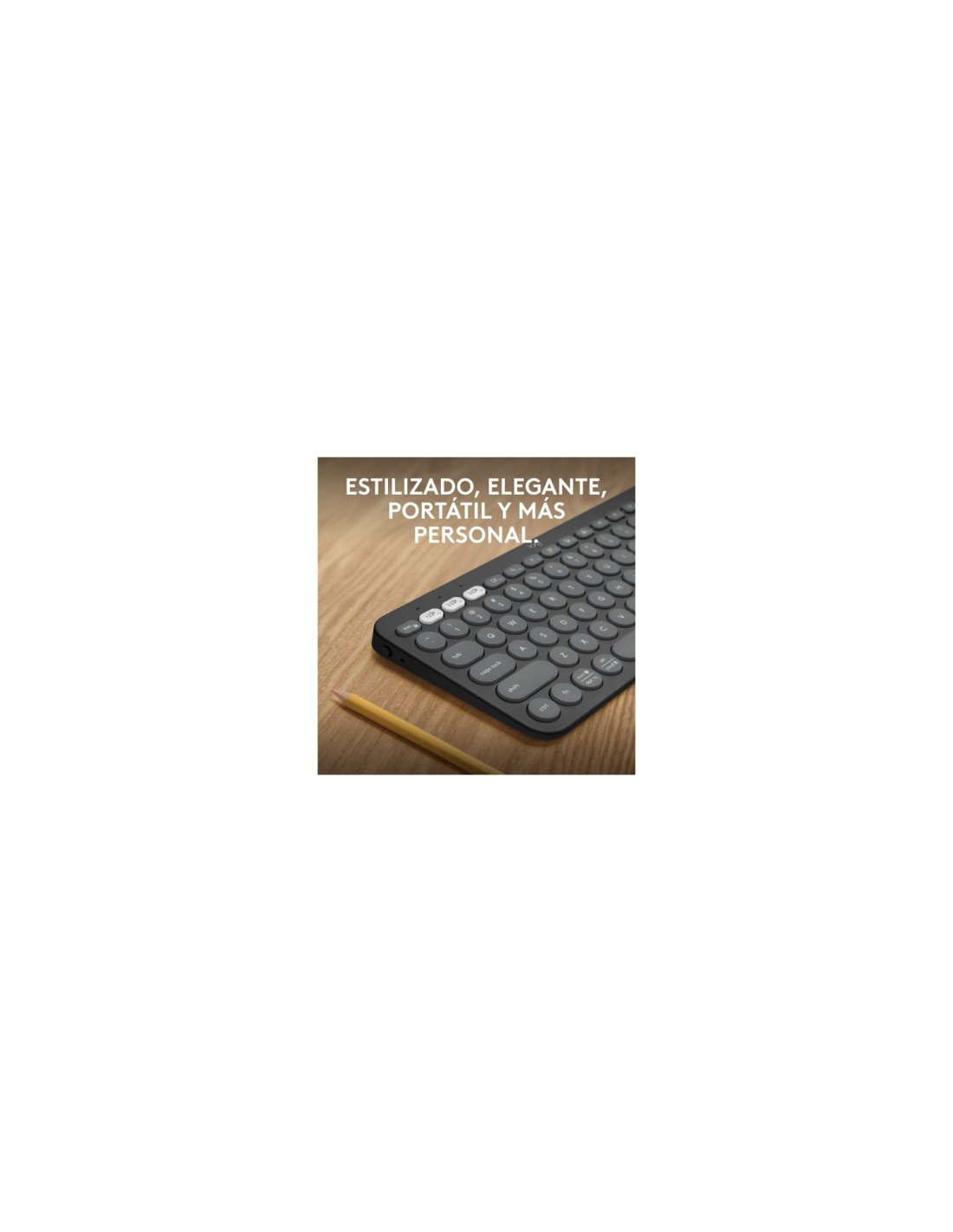Logitech Pebble Keys 2 K380s teclado RF Wireless + Bluetooth QWERTY Español Grafito