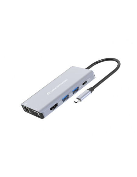 Conceptronic DONN20G Alámbrico USB 3.2 Gen 1 (3.1 Gen 1) Type-C Gris