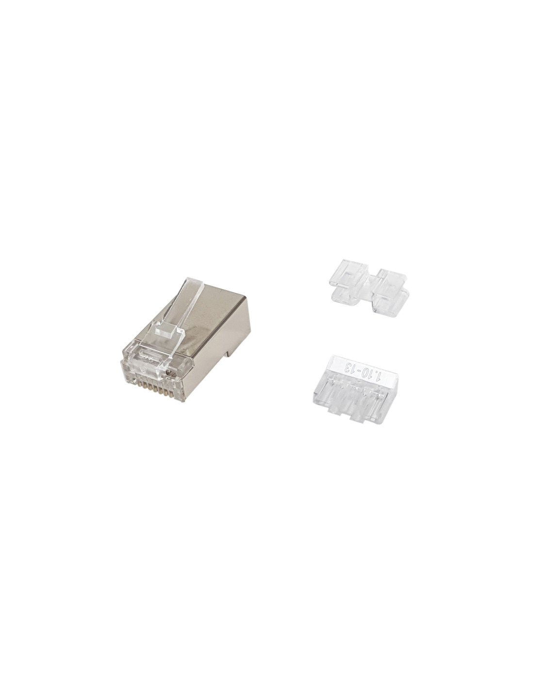 Equip 121147 conector RJ-45 Acero satinado, Transparente