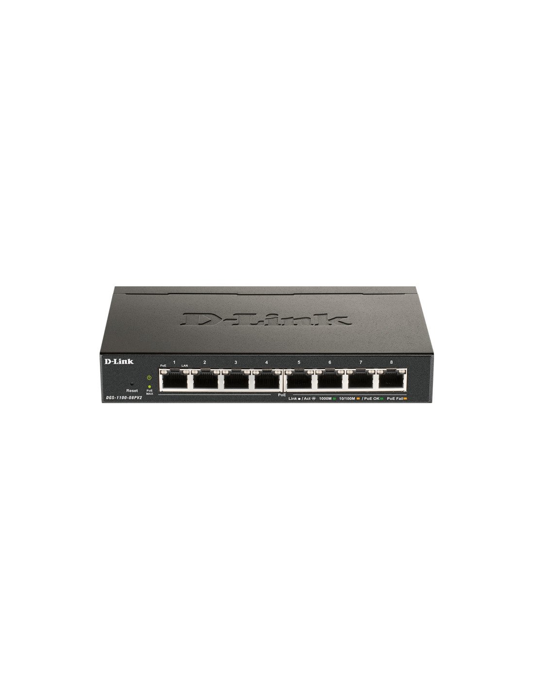 D-Link DGS-1100-08PV2 Gestionado L2/L3 Gigabit Ethernet (10/100/1000) Energía sobre Ethernet (PoE) Negro