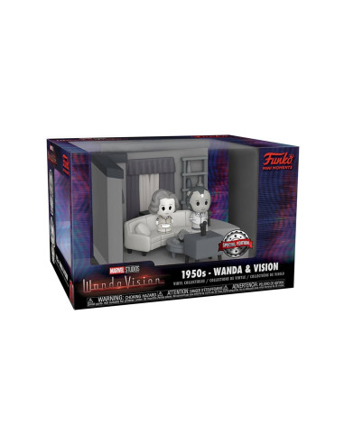 Funko pop marvel wandavision mini moments wanda & vision blanco y negro