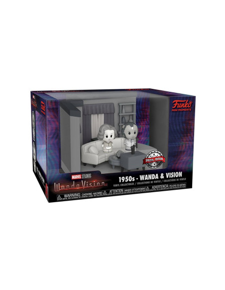 Funko pop marvel wandavision mini moments wanda & vision blanco y negro