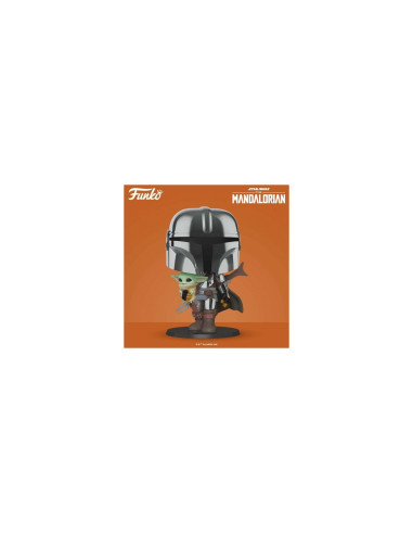 Funko pop star wars the mandalorian el mandaloriano xl version armadura cromatica con yoda en brazos 49931