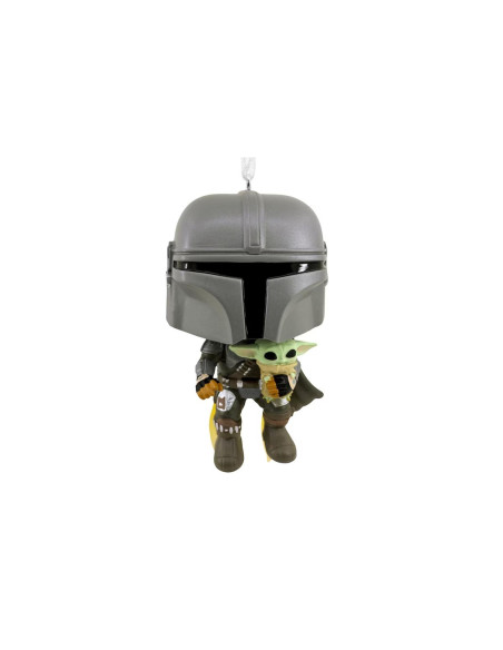 Adorno de navidad funko star wars mandaloriano & grogu figura de resina