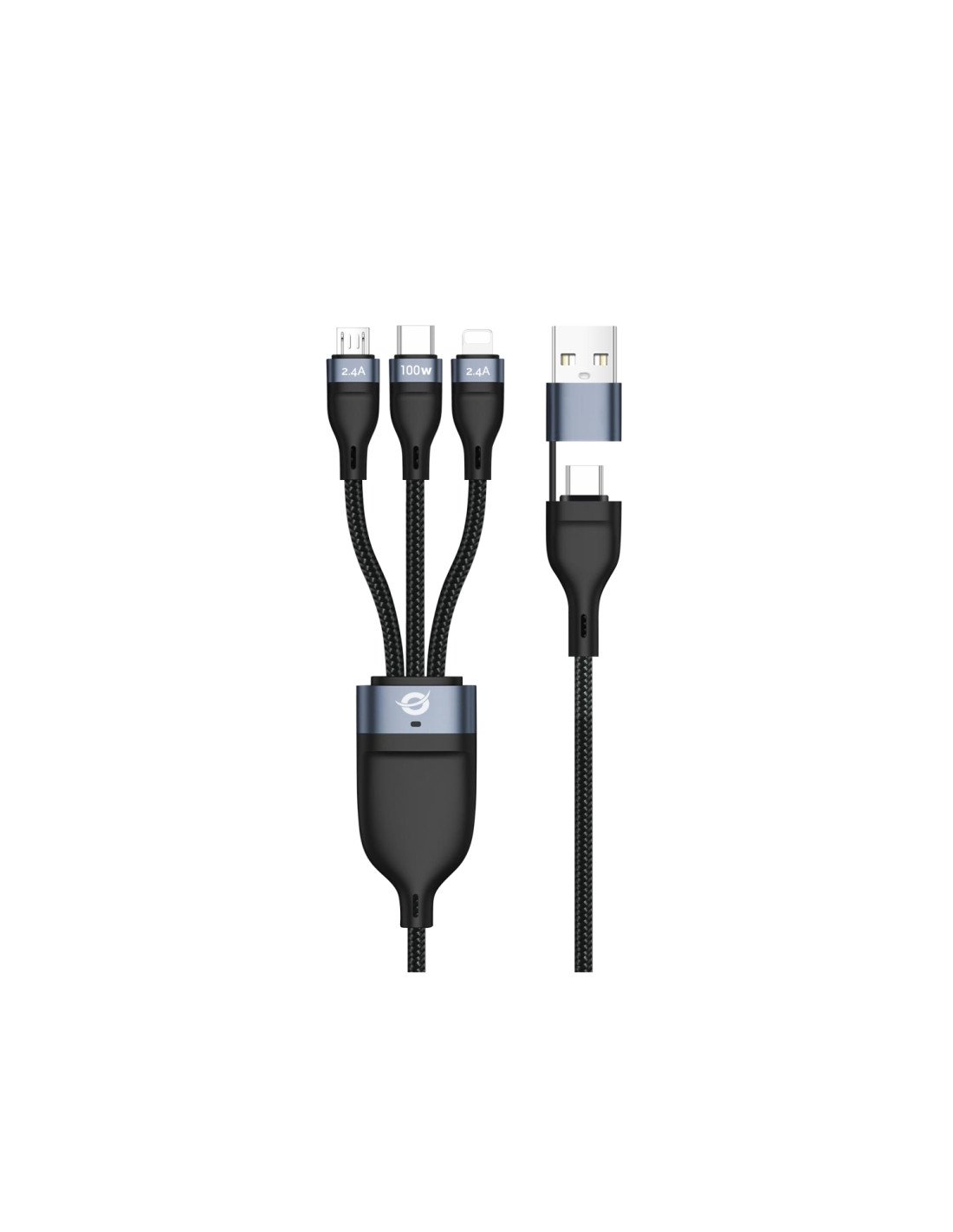Conceptronic ETTA06B15 cable USB USB 2.0 1,5 m USB C USB C/Micro-USB B/Lightning Negro