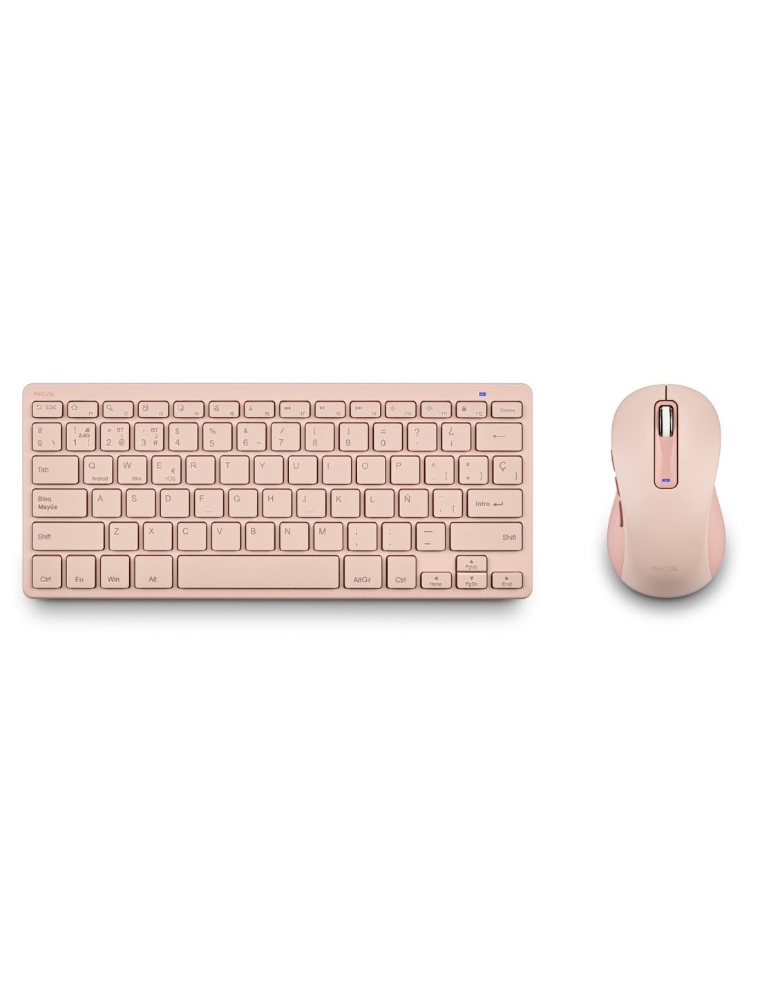 NGS FANTASY (QUERTY, ES) teclado Ratón incluido Universal RF Wireless + Bluetooth QWERTY Español Rosa