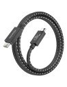 AISENS Cable USB4 Gen3x2 Aluminio 40Gbps 8K@60Hz 5A 48V 240W E-Mark, Tipo USB-C/M-USB-C/M, Negro, 1.5m