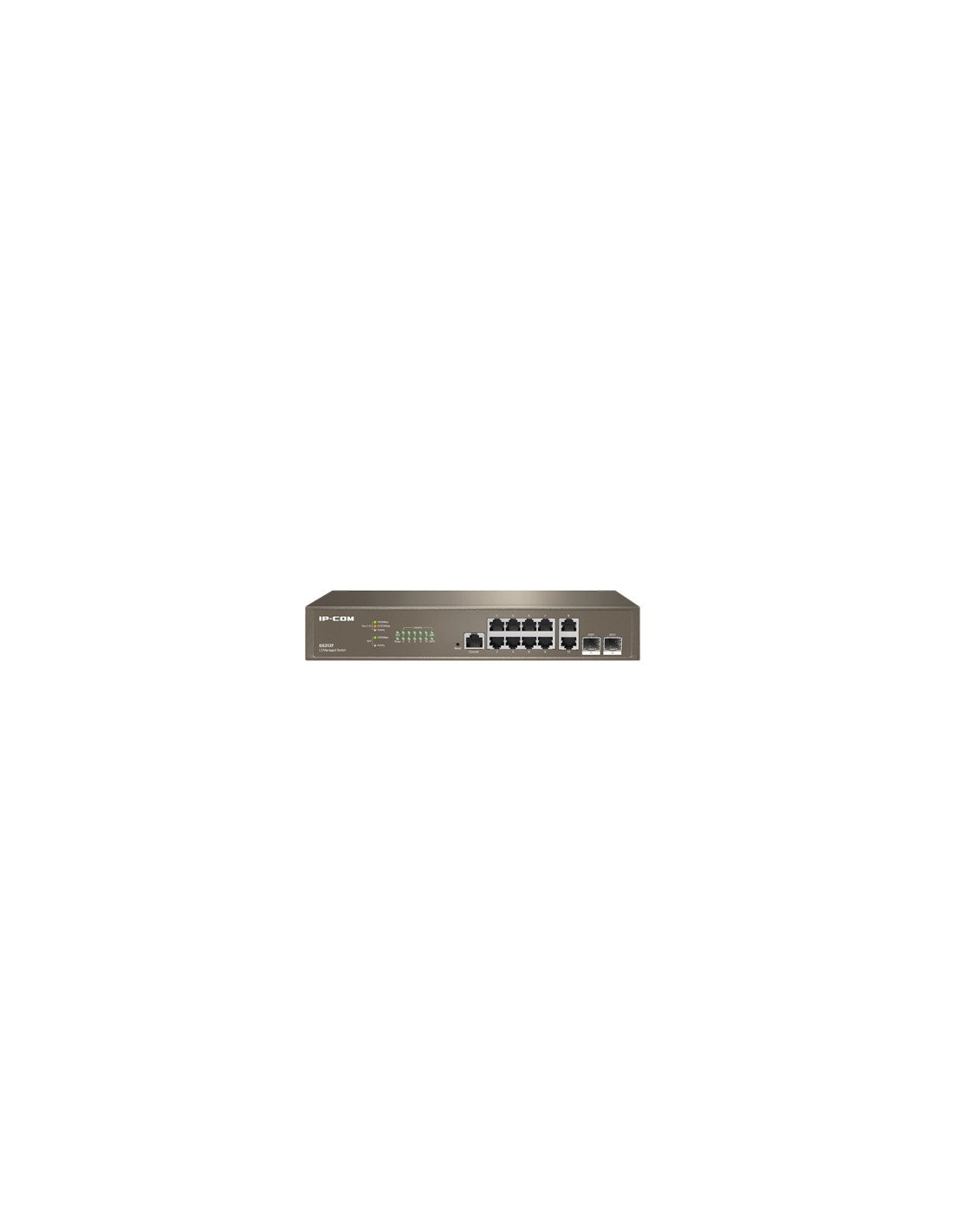 IP-COM Networks G5312F switch Gestionado L3 Gigabit Ethernet (10/100/1000) 1U Marrón