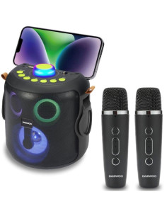 Daewoo DW3008 Altavoz Karaoke Bluetooth y USB 15W Recargable con 2 Micros