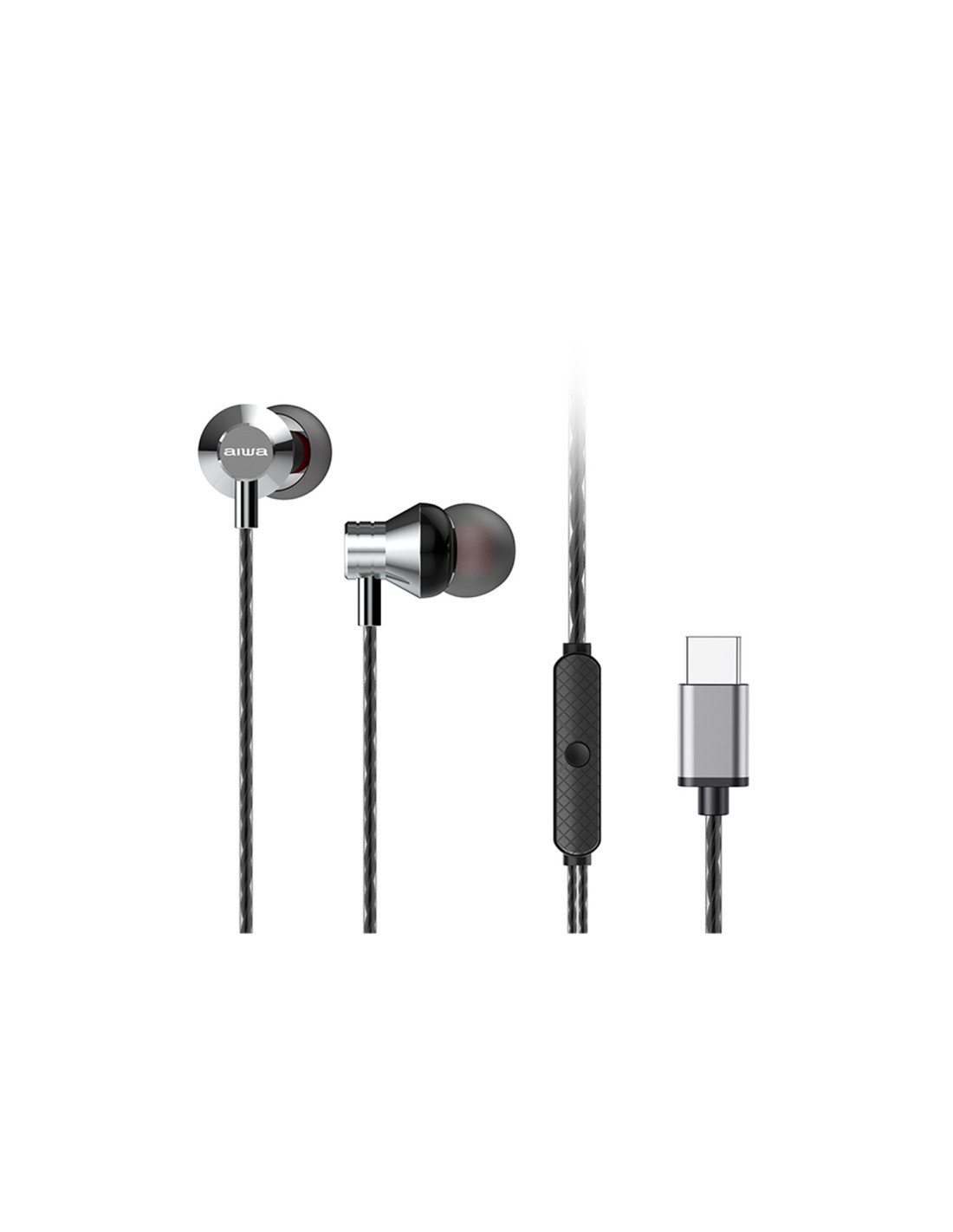 Aiwa ESTM-50USB-C Auriculares Alámbrico Dentro de oído Llamadas/Música USB Tipo C Plata