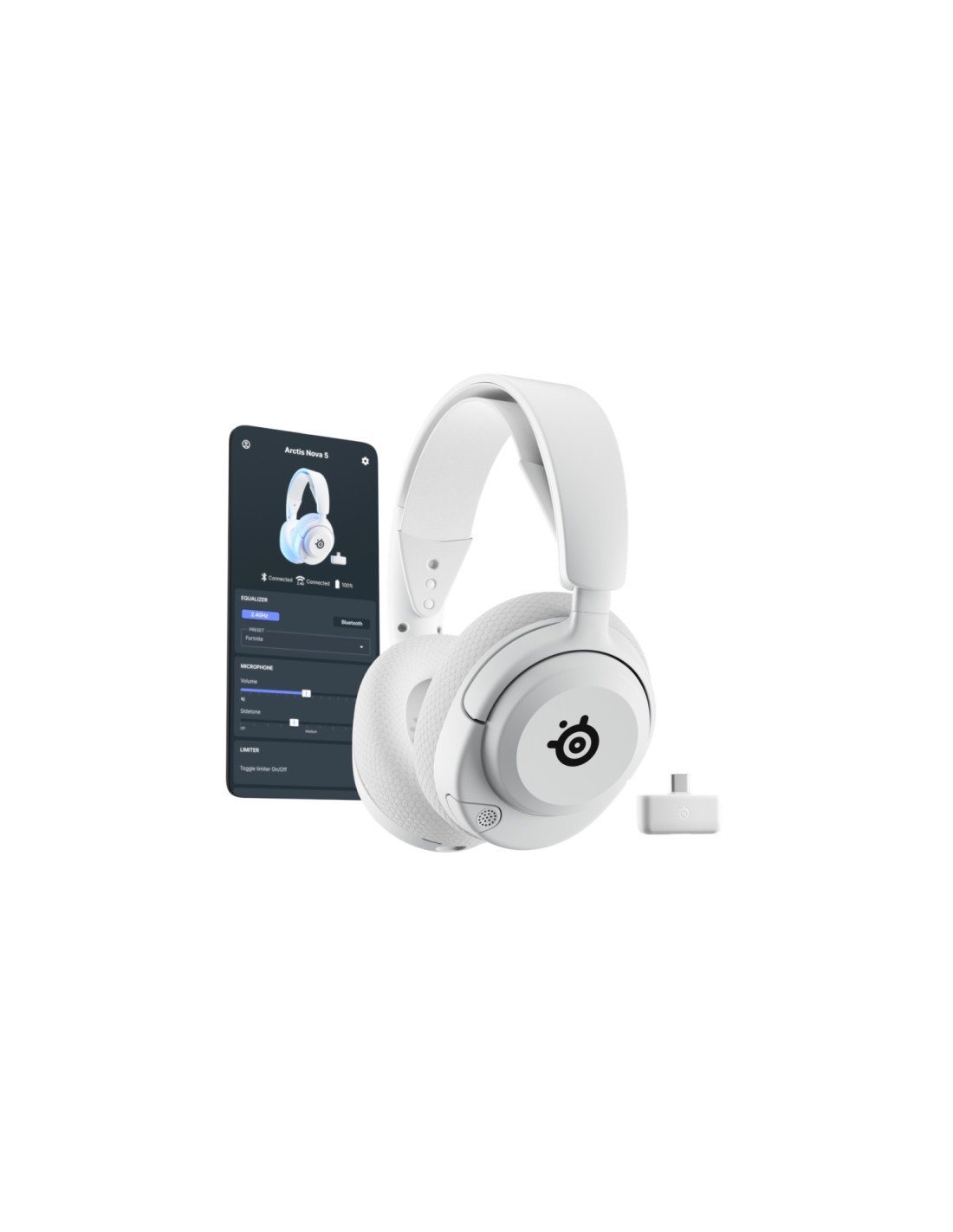 Steelseries Arctis Nova 5P Wireless Auriculares Inalámbrico Diadema Juego USB Tipo C Bluetooth Blanco