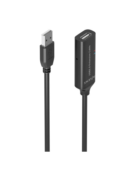 AISENS Cable USB 2.0 Prolongador con Amplificador, Tipo A/M-A/H, Negro, 5.0m