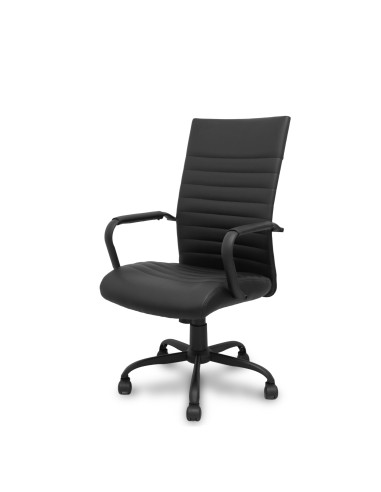 Piqueras y Crespo Sillón Opti527 basculante similpiel negro base metálica negra
