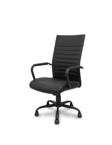 Piqueras y Crespo Sillón Opti527 basculante similpiel negro base metálica negra