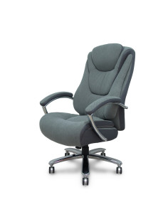 Piqueras y Crespo Sillón Ergo531 basculante tapizado tela y 3D color gris base cromo ruedas nailon 60mm 2