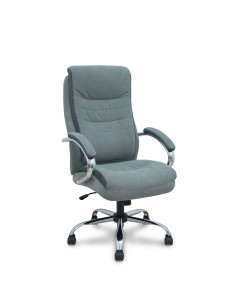 Piqueras y Crespo Sillón Opti533 basculante tapizado tela color gris base cromo ruedas nailon