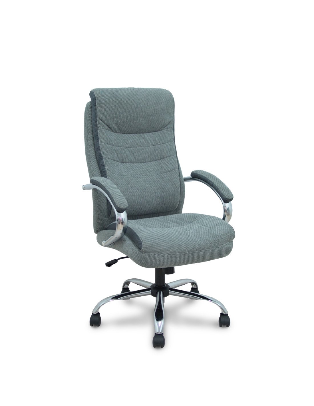 Piqueras y Crespo Sillón Opti533 basculante tapizado tela color gris base cromo ruedas nailon