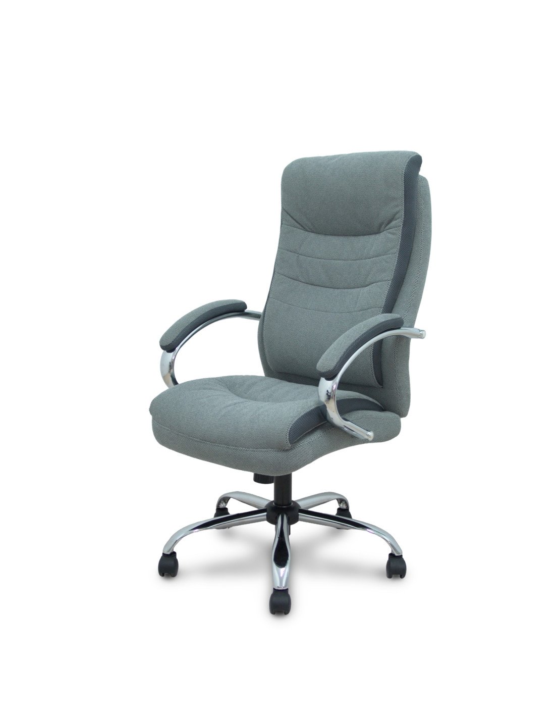 Piqueras y Crespo Sillón Opti533 basculante tapizado tela color gris base cromo ruedas nailon