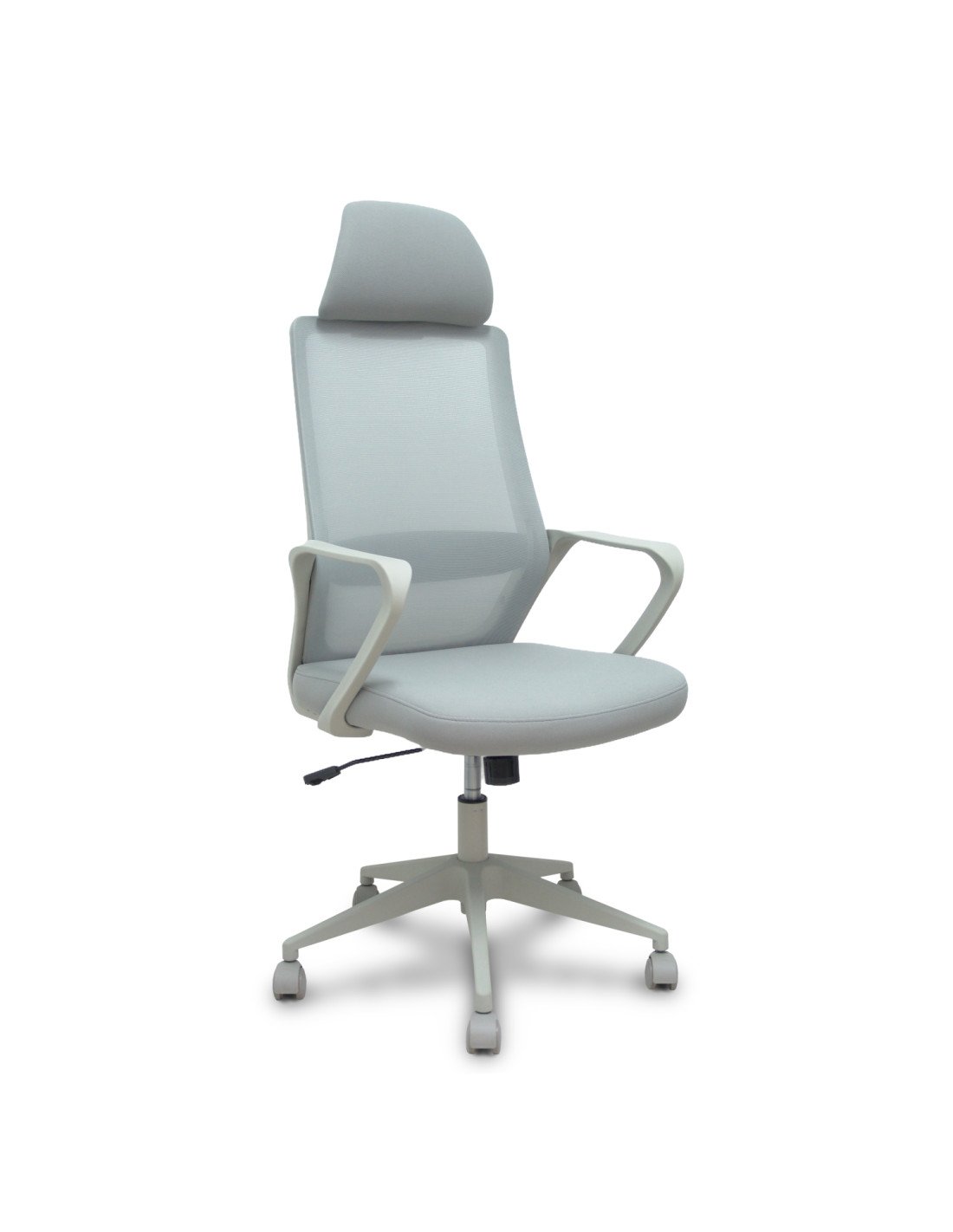Piqueras y Crespo Silla Pro534 gris respaldo malla gris asiento tela gris base piramidal gris ruedas nailon