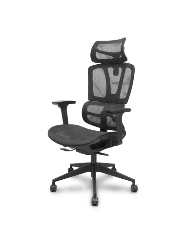 Piqueras y Crespo Silla Pro537 traslack malla negra brazos 3D ruedas nailon 60 mm