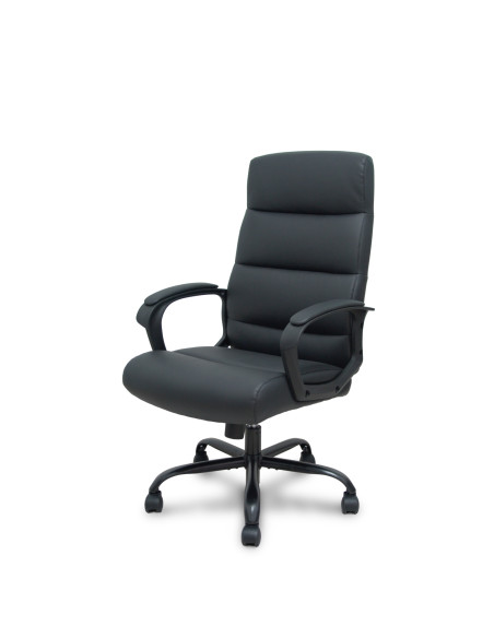 Piqueras y Crespo Sillón Opti545 similpiel negro base metálica negra