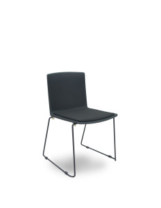 Piqueras y Crespo Pack 5 sillas Opti523 PVC negro asiento tela color negro