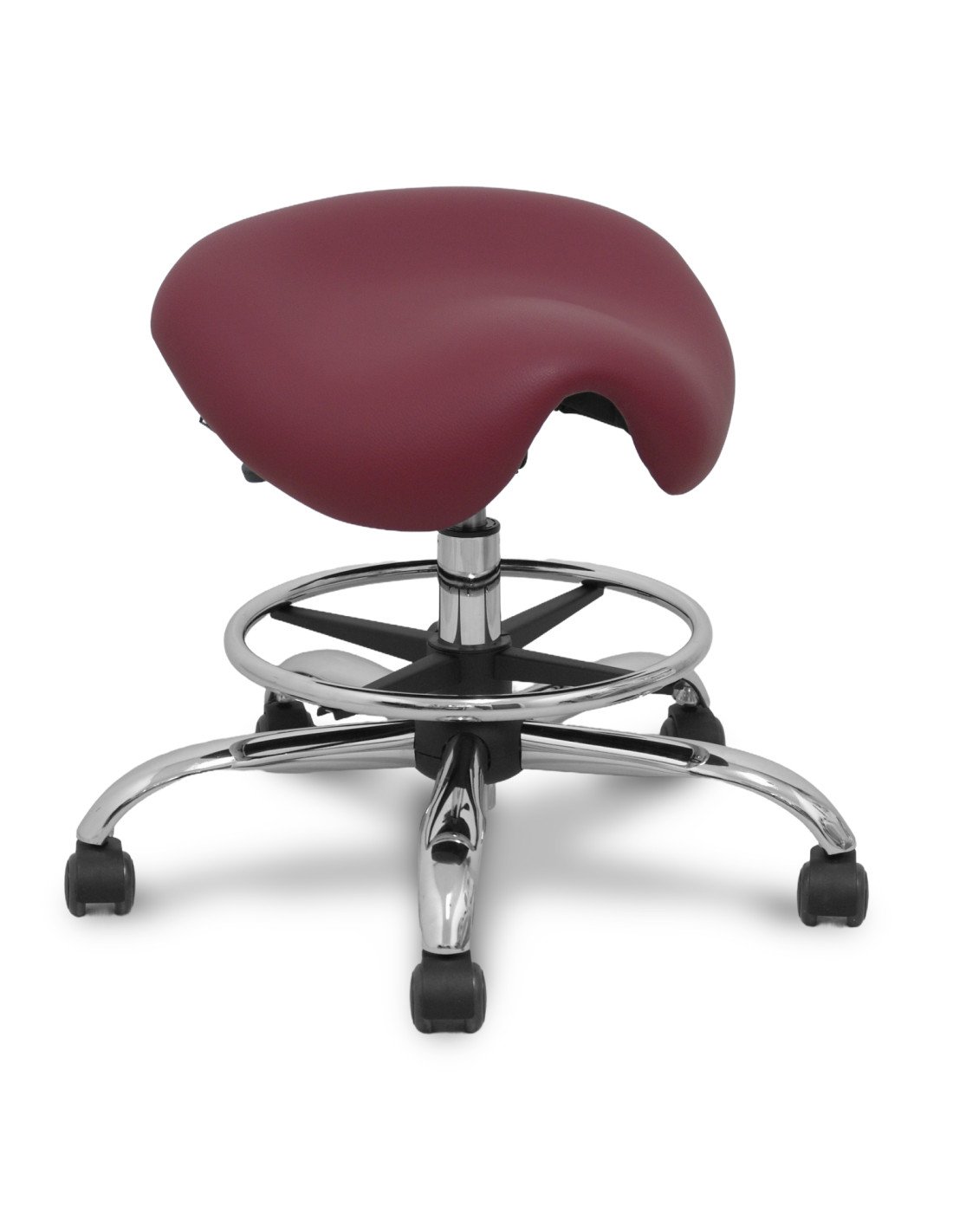 Piqueras y Crespo Taburete Zarza sin respaldo similpiel granate.