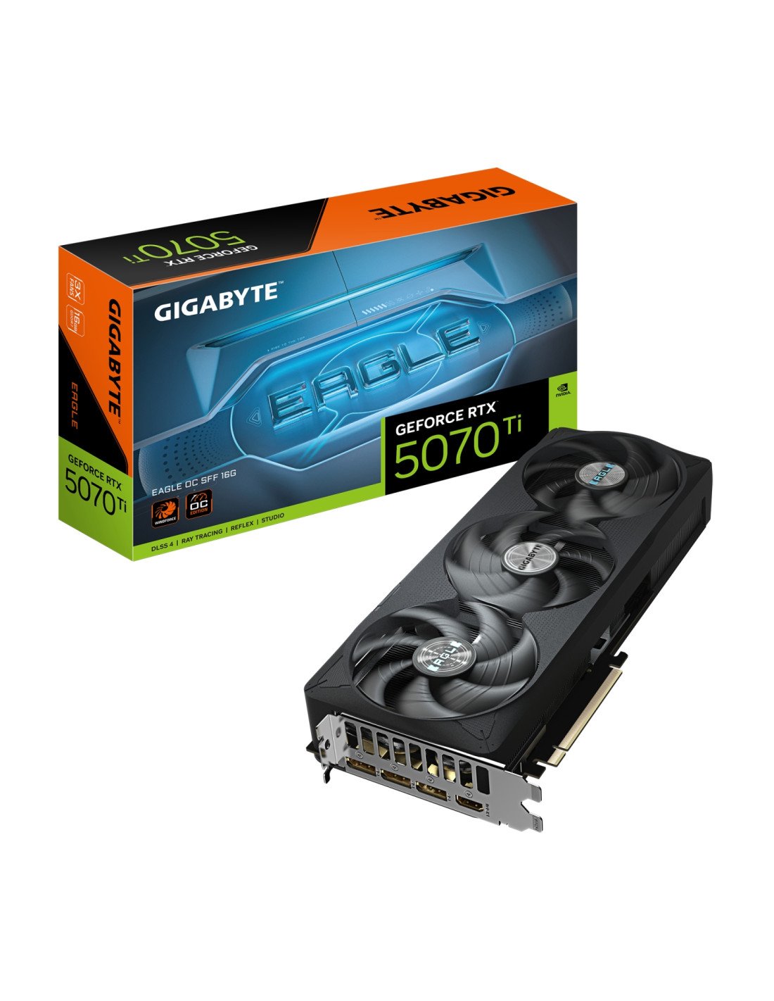 GIGABYTE GeForce RTX 5070 Ti EAGLE OC SFF 16G Tarjeta Gráfica - 16GB GDDR7, 256 bits, PCI-E 5.0, XXXX MHz Core Clock, 3 x DP 2.1
