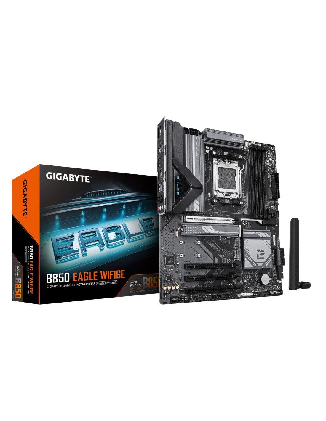 GIGABYTE B850 EAGLE WIFI6E Placa Base - Procesadores AMD Ryzen Serie 9000, VRM digital de 8+2+2 fases, hasta 8200MHz DDR5 (OC), 