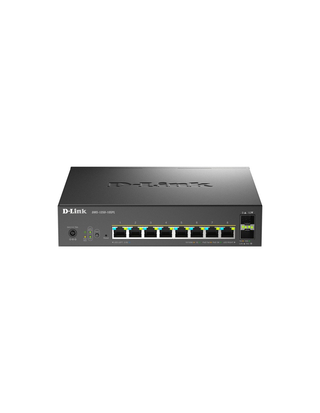 D-Link DMS-1250-10SPL Gestionado 2.5G Ethernet (100/1000/2500) Energía sobre Ethernet (PoE) Negro