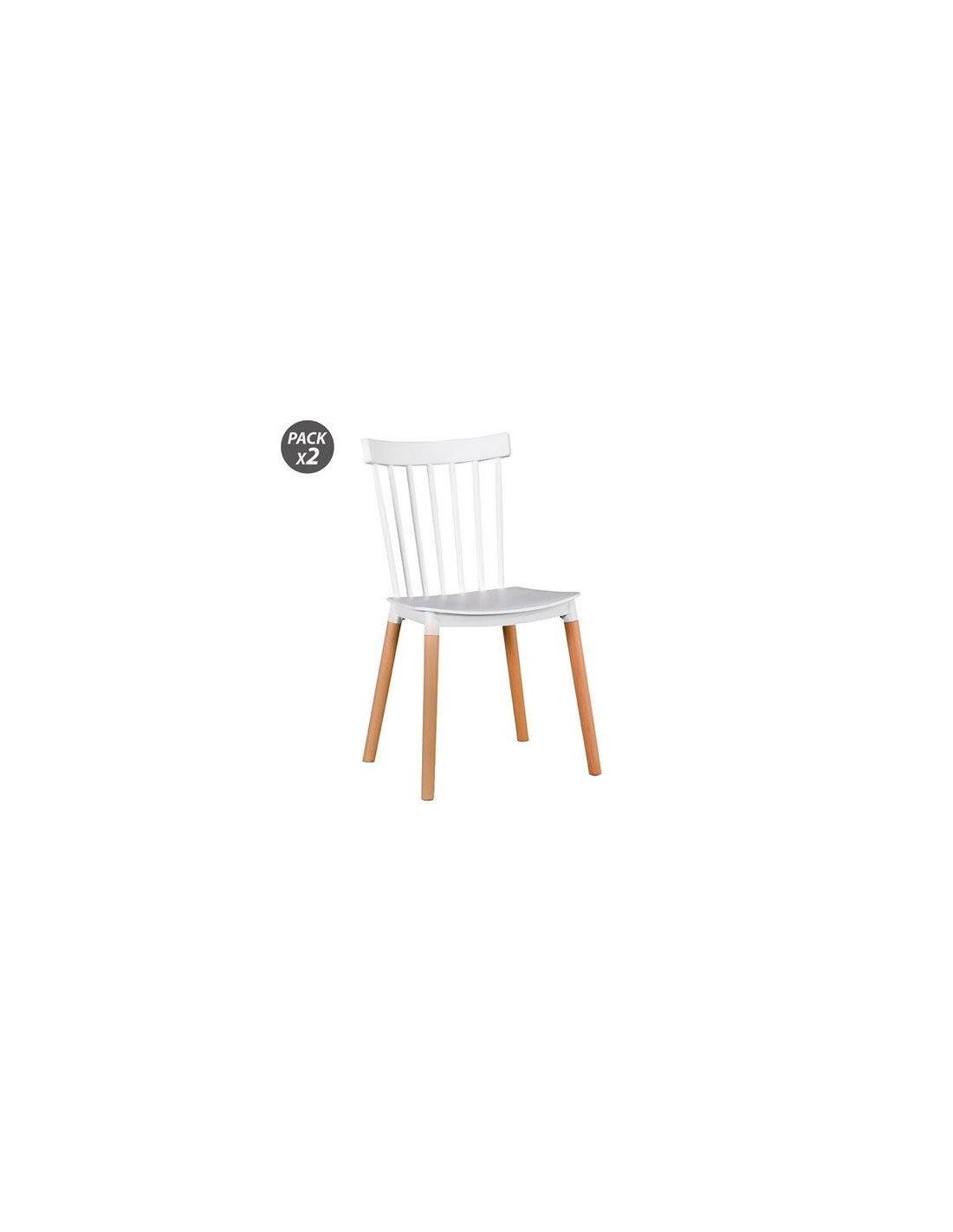 PACK 2 SILLAS DESIGN D800 BLANCAS MUVIP