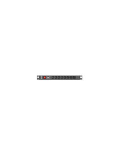 Lanberg PDU-08I-0200-C20-BK unidad de distribución de energía (PDU) 8 salidas AC 1U Negro