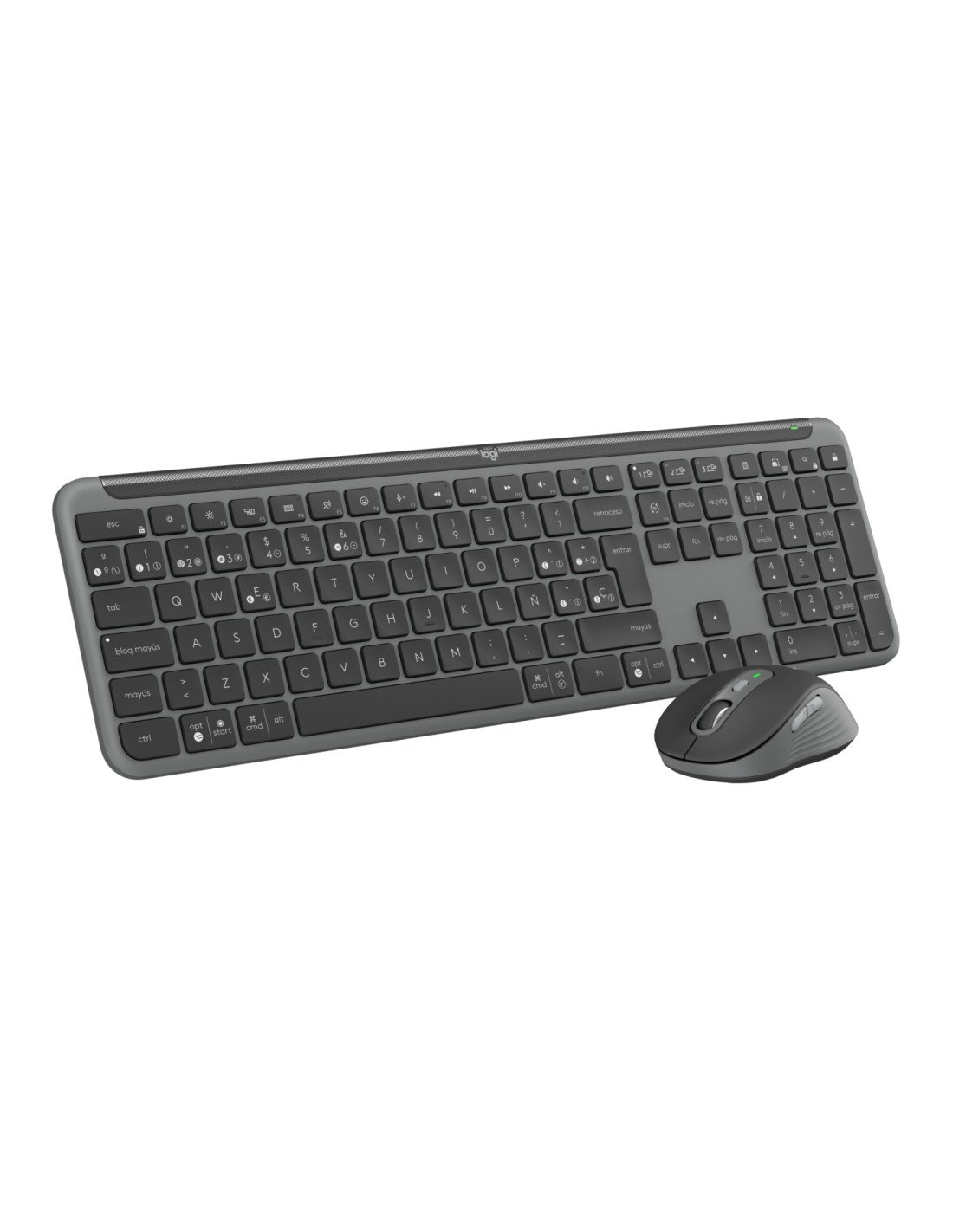 Logitech MK950 Signature Slim, teclado y ratón inalámbricos, diseño elegante, escritura y clics discretos, uso alternante de 3 d