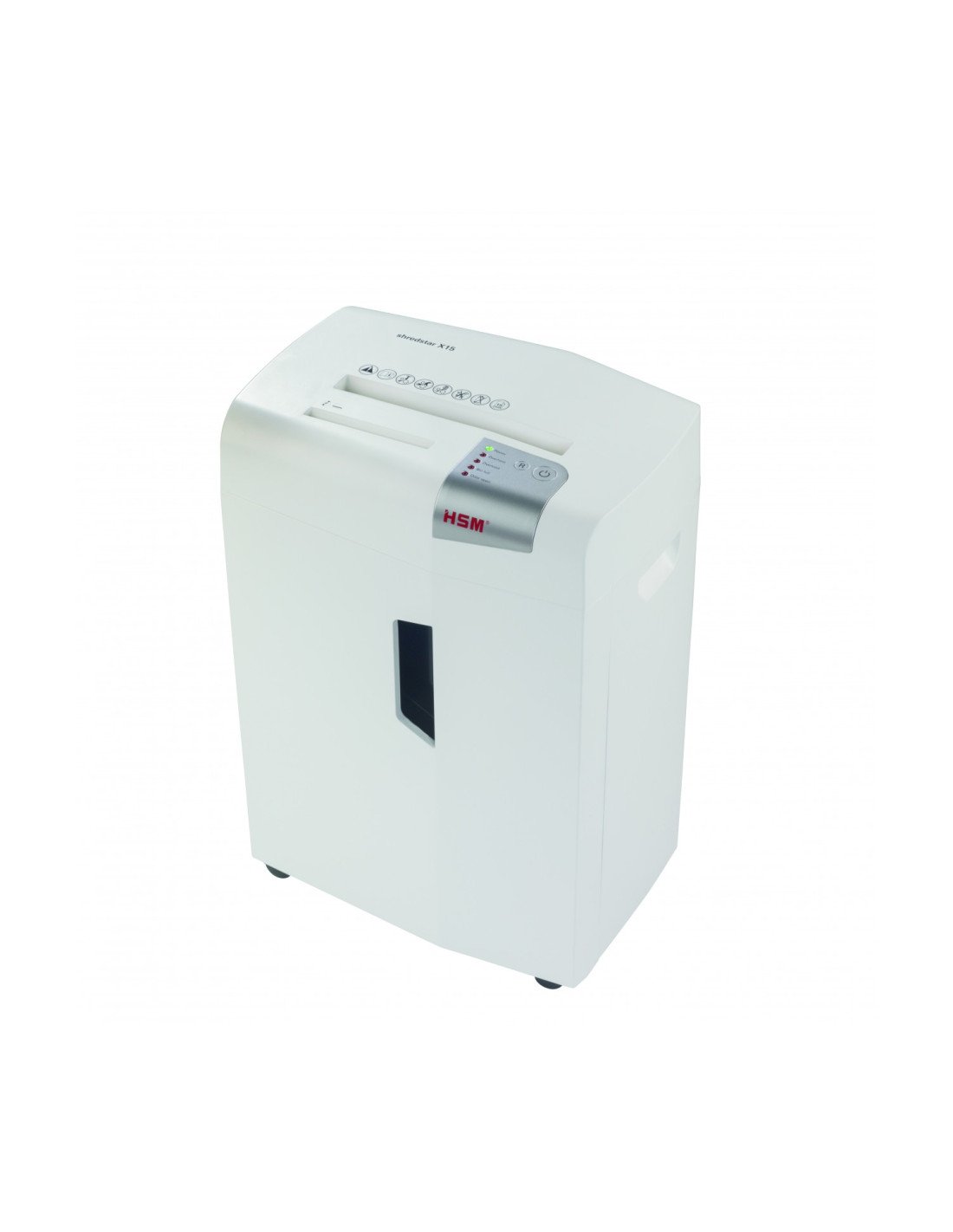 HSM X15 triturador de papel Corte en partículas 57 dB 23 cm Plata, Blanco