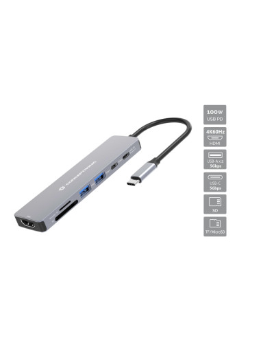 Conceptronic DONN28G Alámbrico USB 3.2 Gen 1 (3.1 Gen 1) Type-C Gris